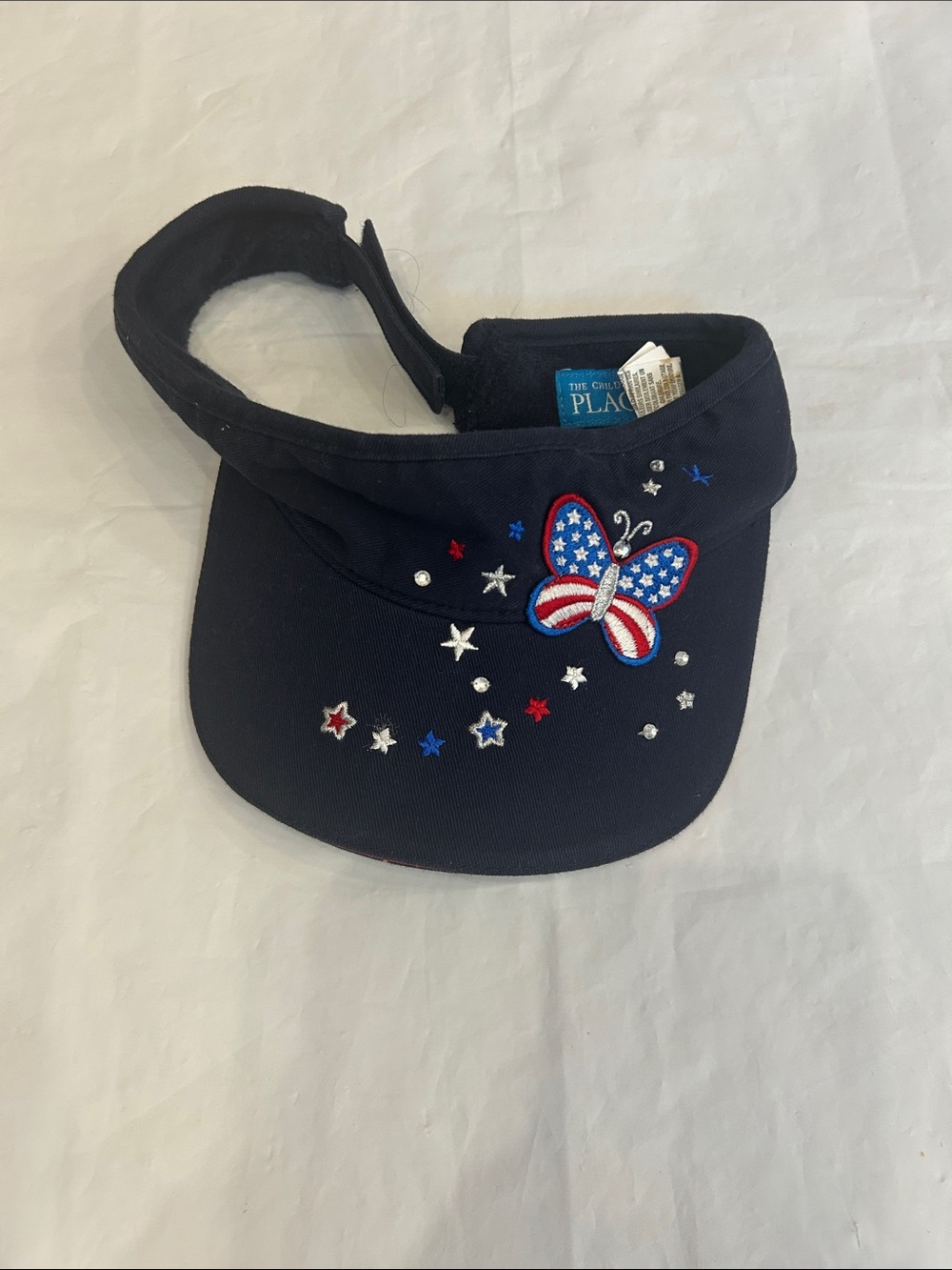 The Children's Place Navy Visor with Red, White & Blue Butterfly